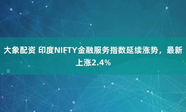 大象配资 印度NIFTY金融服务指数延续涨势，最新上涨2.4%